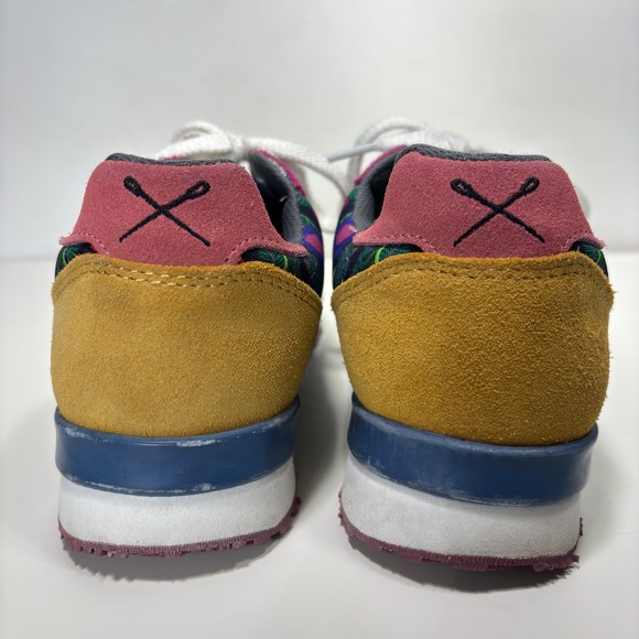 Inkkas Womens Colorful Floral Cat Print Suede Canvas Sneakers Size 7 - Picture 8 of 11